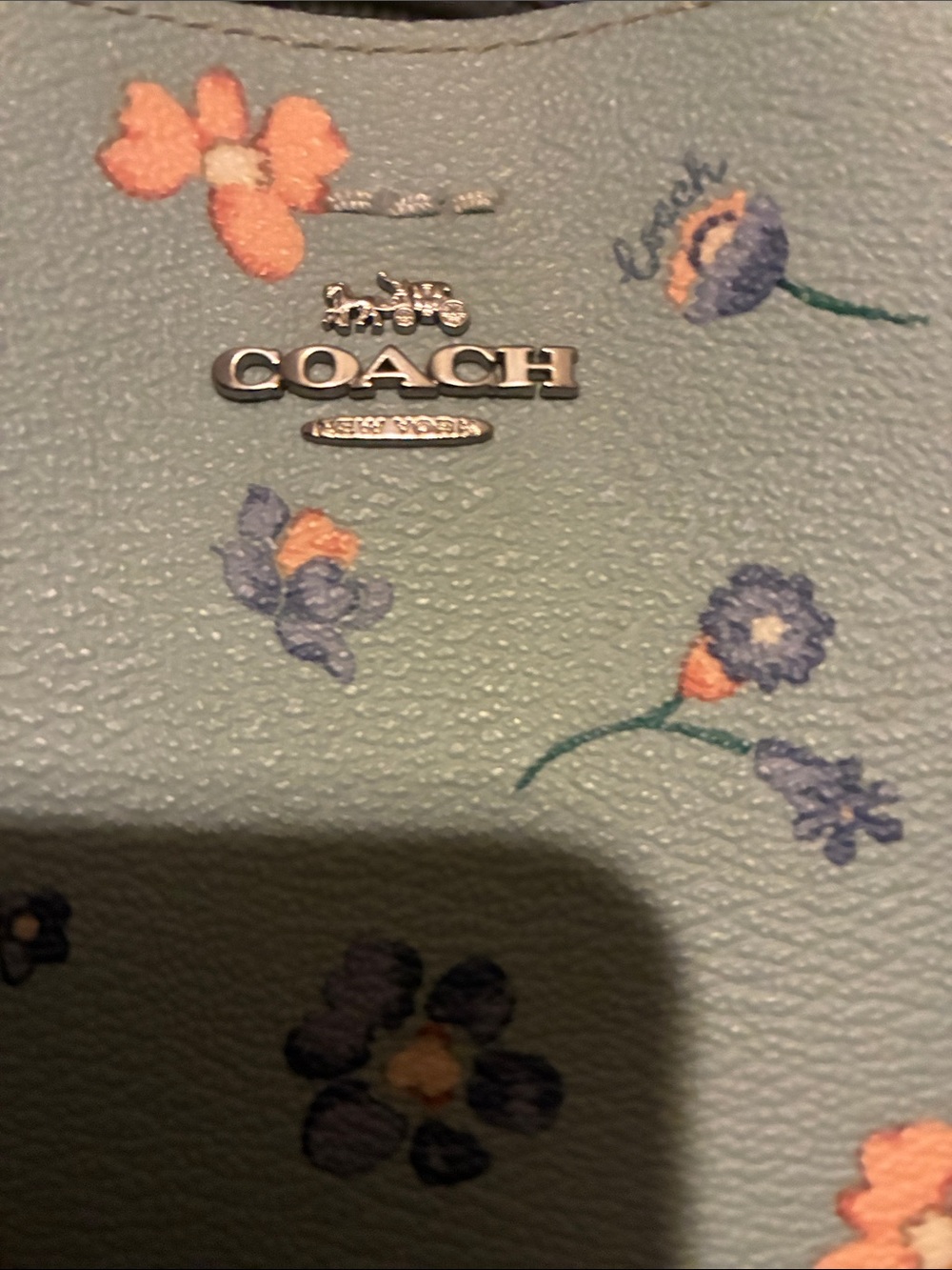 Coach  Floral Pebbled Leather Crossbody Bag with Silver Hardware - Picture 5 of 7